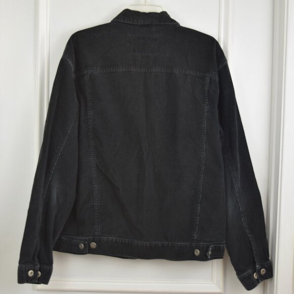 Canyon River Blues Corduroy Jacket Men Large Button Up Black Casual Cozy Outdoor - Picture 2 of 12